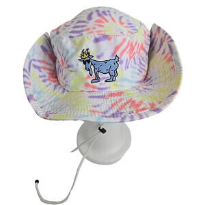 GOAT USA Tie Dye Wide Brim Sun Bucket Boonie Hat Chuck The Goat Logo Fishing